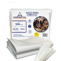 100 Sacos de Silagem 200 Micras 52x110cm - Agrometal
