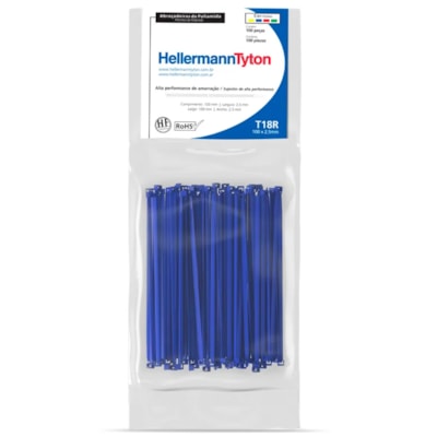 Abraçadeira Nylon 100x2,5mm T-18R Hellermann 100 Unidades