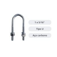 Abraçadeira Tipo U P/Vergalhão Completo 1x5/16 pol - Aiedem