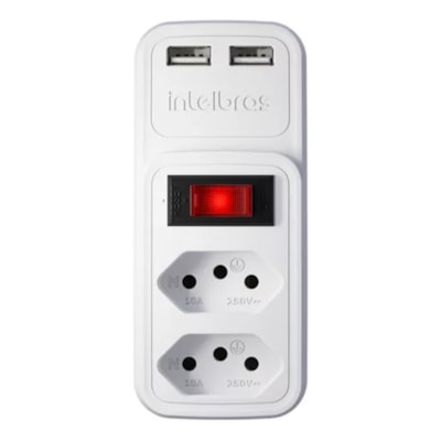 Adaptador 2 Tomada + 2 USB EAC 202 Intelbras