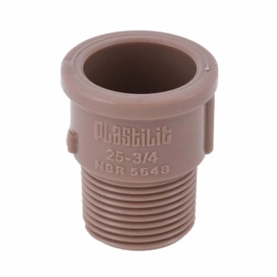 Adaptador Soldável Curto Pvc 25mm X 3/4 Polegada Plastilit