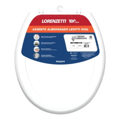 Assento Almofado Oval Branco Levitti Lorenzetti 7150111