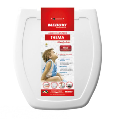 Assento Quadrado  Almofadado Thema Branco -  Mebuki