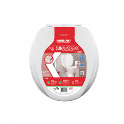 Assento Sanitário  Slim Almofadado Plus Branco - Mebuki