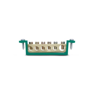 Barramento Terra 06 Terminal Verde Fix 70,0mm SBT6 Steck