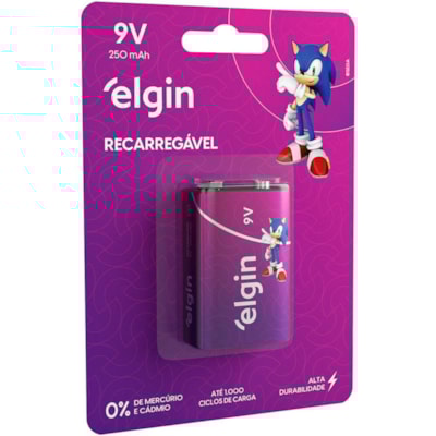 Bateria Recarregável 9V ELE000000082215 Elgin