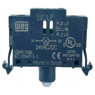 Bloco Iluminado 24Vcc Azul Bildf 2E26 Weg 12640039