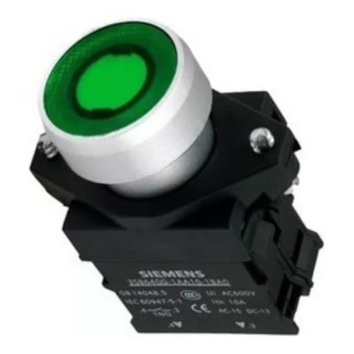 Botão de Sinal Led Verde 220V 3SB6136-0DB40-1BA0 Siemens