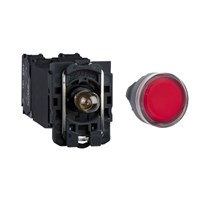 Botão Plástico Luminoso LED 22mm 220/240Vca Vermelho