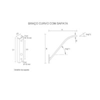 Braço Curvo C/Sapata 48mmx120mm Clarão