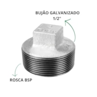 Bujão Galvanizado (B) 1/2 Polegadas - 120200433 Tupy