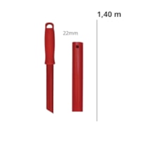 Cabo de Alumínio 1,40m x 22mm Sem Rosca Vermelho - Bralimpa