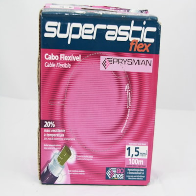 Cabo Flexível 750V 1,5mm Branco Superastic Rolo com 100 Metros - Prysmian - Referência: 23234801