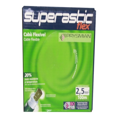 Cabo Flexível 750V 2,5mm Branco Superastic Rolo com 100 Metros - Prysmian - Referência: 23235801