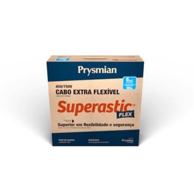 Cabo flexível superast vermelho 750V 6,0mm 100m Prysmian