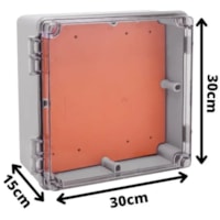 Caixa Montagem IP68 300X300X150 Cz Tampa Transp PVC -Rohdina
