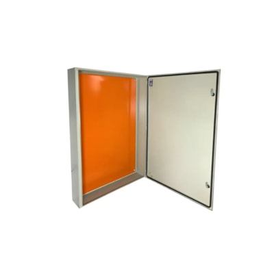 Caixa p/montagem painel 1200x800x200mm fundo laranja Mega