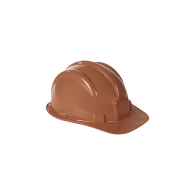 Capacete proteção com carneira marrom Plastcor