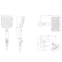 Chuveiro Retangular De Parede Desviador Cromado Cobre - Deca