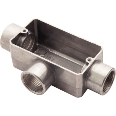 Condulete Tipo T 1/2" Aluminio C/Rosca S/Tampa - Tramontina
