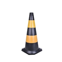Cone de Sinalização 50cm Preto e Amarelo 700.01304 PLASTCOR