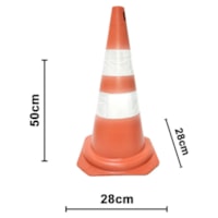Cone De Sinalização Refletivo 50cm Pvc 700.01284 Plastcor
