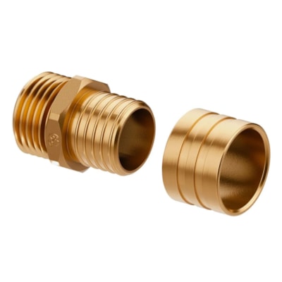 Conexão Macho Anel Desliz Clicpex 32x1 Dourado Latão - Tigre