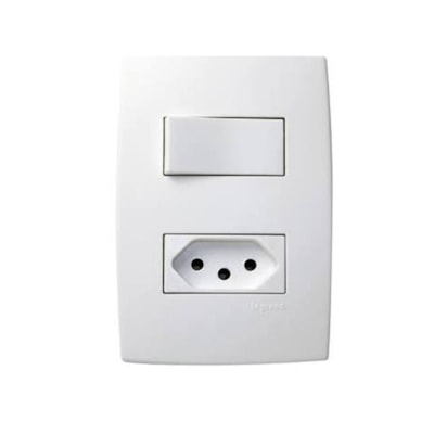 Conjunto 1 Interruptor Paralelo Tomada 2P+T PB 10A Pialplus - Legrand - Referência: 615078