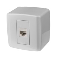 Conjunto 1 Tomada Rede RJ45 Sobrepor 8 Fios Box Slim Ilumi