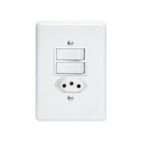 Conjunto 2 Interrup Paralelo e 1 tomada 2P+T 10A 250V Perlex
