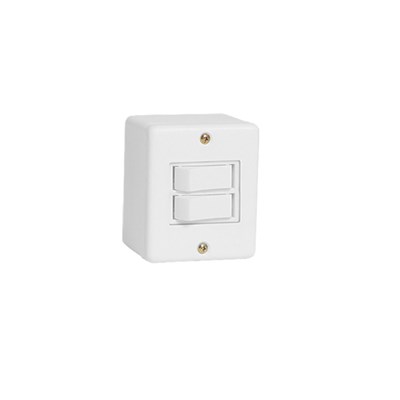 Conjunto 2 Interruptor Simples Sobrepor 250V Box Branco - Ilumi - Referência: 6318