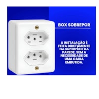 Conjunto 2 Tomadas Fixas de Sobrepor Box 2P+T 20A 250V Ilumi