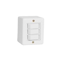 Conjunto 3 Interruptor Simples Sobrepor 250V Box Branco - Ilumi - Referência: 6319