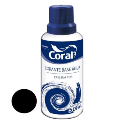 Corante Liquido Base Água 50ml Preto 5202602 Coral