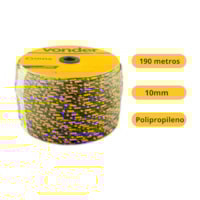 Corda PP Multif. Trançada 10mm 190M Preta/Amarela - Vonder