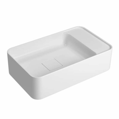 Cuba Retangular Suspensa Com Mesa Branco Cerâmica Slim Deca