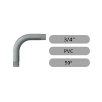 Curva Eletroduto PVC Roscável 90° B 3/4 pol Cinza Hidrossol