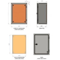 CX P/Montagem Painel 600X500X250MM Bege Fundo Laranja - Mega