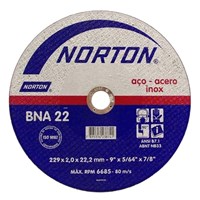 Disco De Corte Aço Inox 230x2,0x22,23 Bna22 - Norton - Referência: 66252926955/66253371369