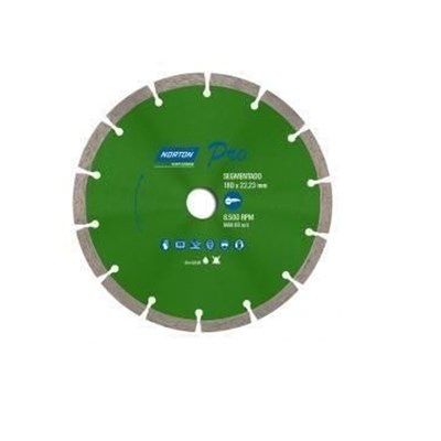 Disco de Corte Diamantado Pro Segmentado 180 X 8 X 22,23 Verde - Norton - Referência: 70184645783