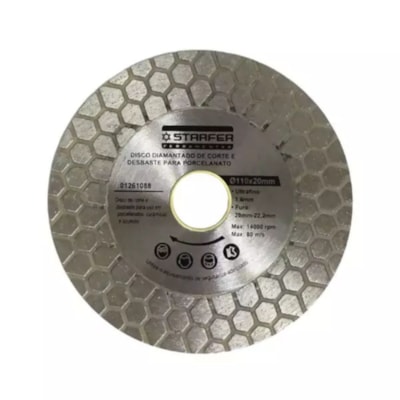 Disco Diamantado Ct Desbaste P/Porcelanato 110X22mm Starfer