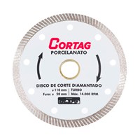 Disco Diamantado Porcelanato Turbo Furo 110mm Cortag