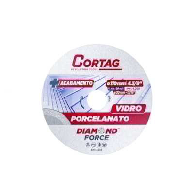Disco Diamantado Porcelanato/Vidro 110mm Cortag