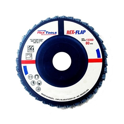 Disco Flap 7” Grão 120 180mm Profissional Nylon Reto - Rex