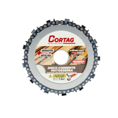 Disco para Madeira com Corrente de Motosserra 115mm - Cortag