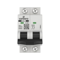 Disjuntor Bipolar Din 32A GIII Branco 05121703221 Soprano