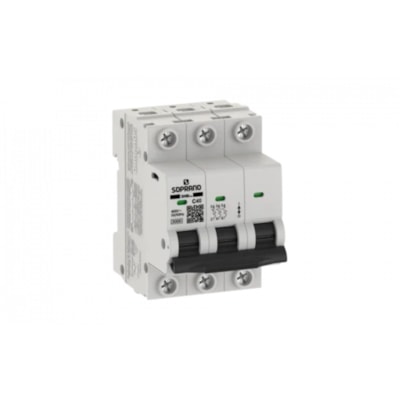 Disjuntor Residencial  Tripolar DIN 40A GIII - Soprano
