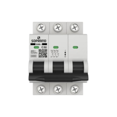 Disjuntor Tripolar DIN 50A GIII 05121705031 Soprano