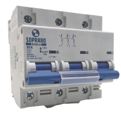 Disjuntor Tripolar DIN80A GIII 10KA - Soprano