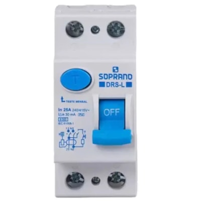 Dispositivo DR 2P DRS2 GIII 25A 30mA Soprano 05128002521
